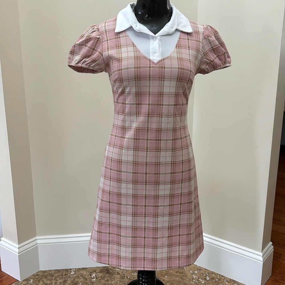 Women’s Pink Plaid Dress